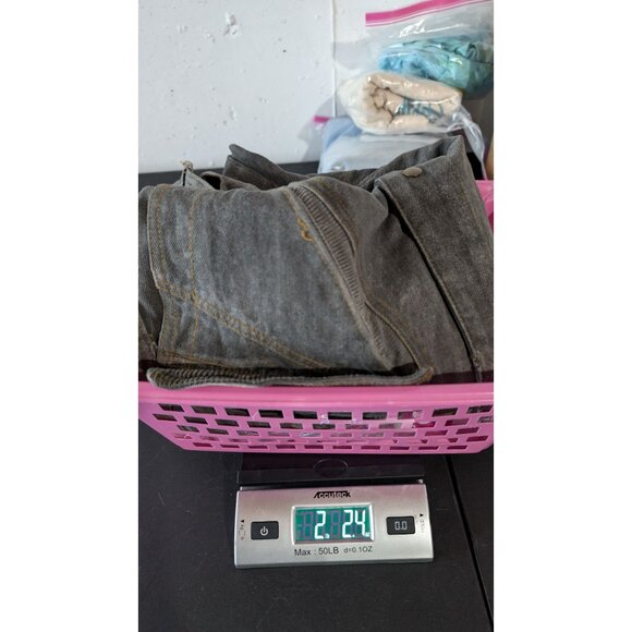 Vintage Original Windbreaker Gray Denim Jean Jacket Size Large Vtg Retro Winter - Picture 8 of 8